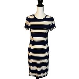 Old Navy Women's Blue and White Striped Small Dress